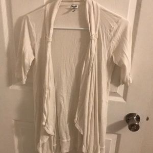 Whit short sleeve open cardigan